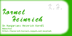 kornel heinrich business card